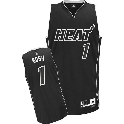 68646bad74fe2_1 Heat #1 Chris Bosh Black Black Shadow Stitched NBA Jersey