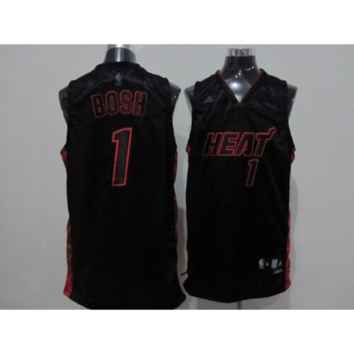 68646bb0c64bd_1 Heat #1 Chris Bosh Black With Red&Black Number New Style Stitched NBA Jersey