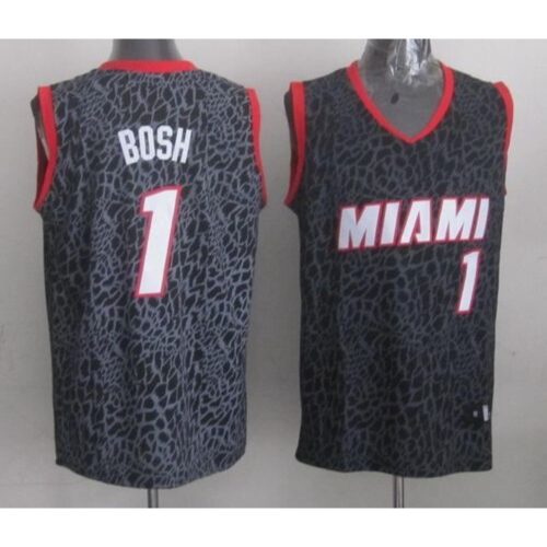 68646bca4881b_1 Heat #1 Chris Bosh Black Crazy Light Stitched NBA Jersey
