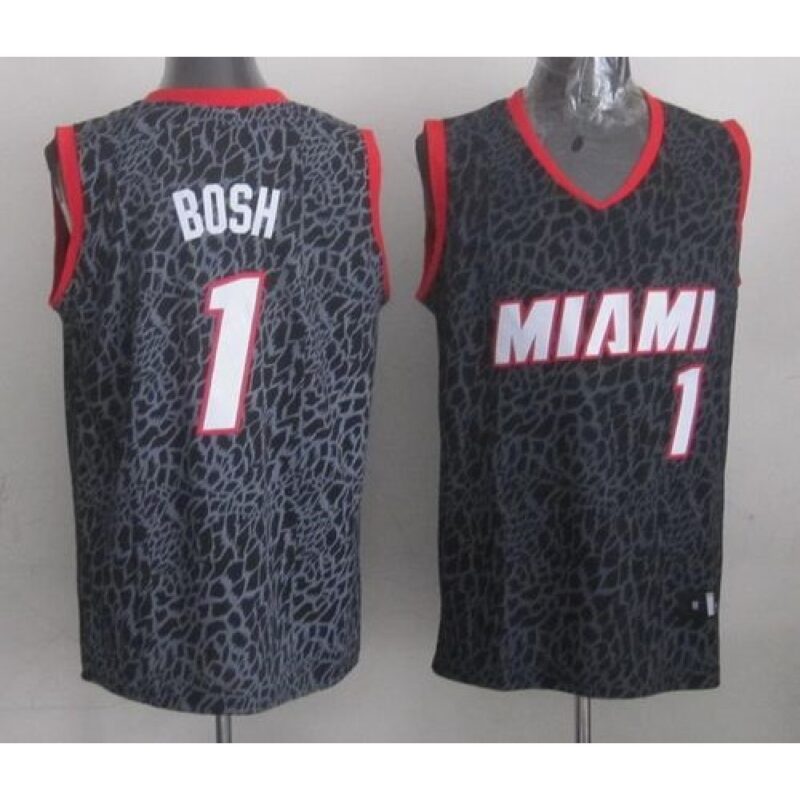 68646bca4881b_1 Heat #1 Chris Bosh Black Crazy Light Stitched NBA Jersey