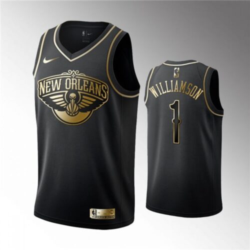 68646be3caf9d_1 Men's New Orleans Pelicans #1 Zion Williamson Black 2019 Golden Edition Stitched NBA Jersey