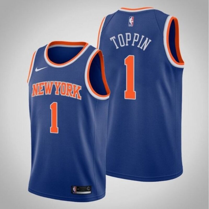 68646c2375a4b_1 New Yok Knicks #1 Obi Toppin Blue Stitched Swingman Jersey