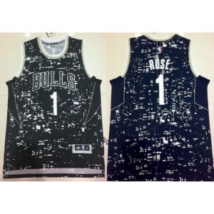 68646c4056989_1 Bulls #1 Derrick Rose Black City Light Stitched NBA Jersey