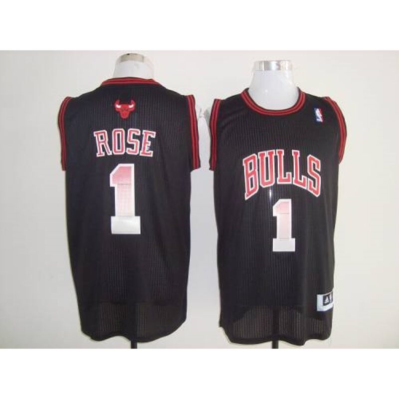 68646c47c57a4_1 Bulls #1 Derrick Rose Black Fashion Stitched NBA Jersey