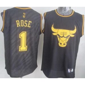68646c5aefe96_1 Bulls #1 Derrick Rose Black Precious Metals Fashion Stitched NBA Jersey