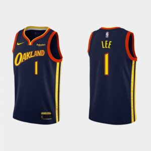 68646c78a2a2c_1 Men's Golden State Warriors #1 Damion Lee 2020-21 Navy City Edition Stitched NBA Jersey