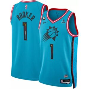68646ccf74287_1 Men's Phoenix Suns #1 Devin Booker Blue 2022/23 City Edition With NO.6 And Payple Patch Stitched Basketball Jersey