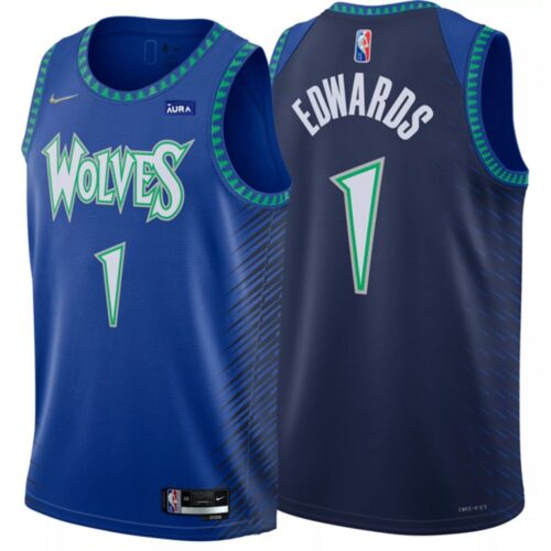 68646cfcdb44d_1 Men's Minnesota Timberwolves #1 Anthony Edwards 2021/22 Blue City Edition 75th Anniversary Swingman Stitched Jersey