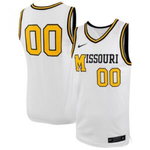 68646d280c297_1 Men's Missouri Tigers #00 White Stitched Basketball Jersey