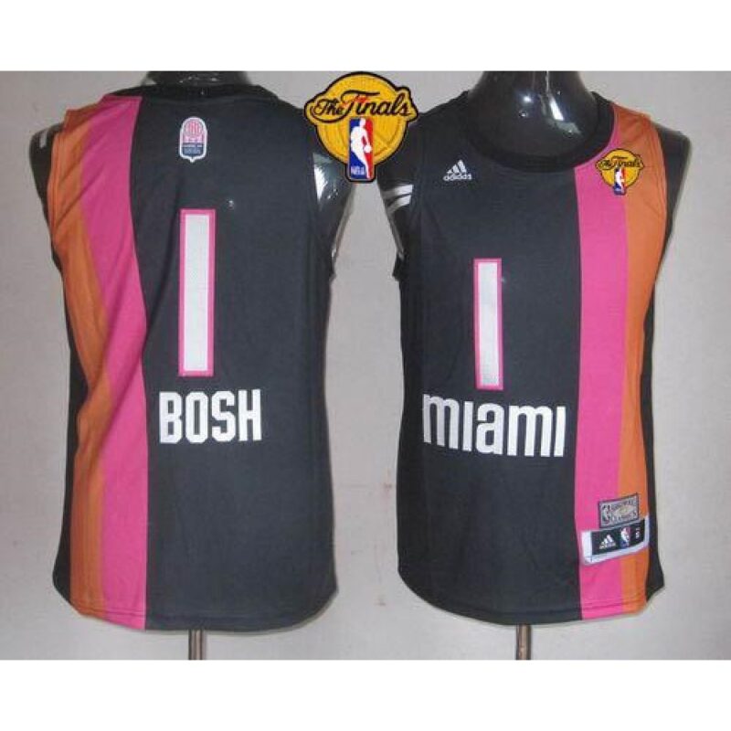 68646d432cb90_1 Heat #1 Chris Bosh Black ABA Hardwood Classic Finals Patch Stitched NBA Jersey