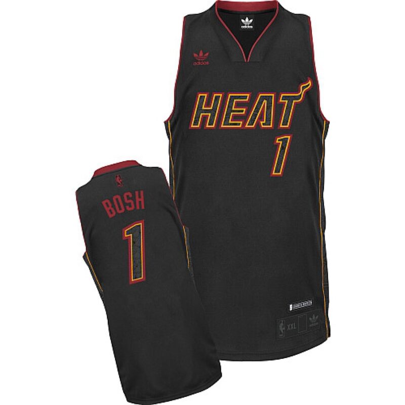 68646d5236094_1 Heat #1 Chris Bosh Carbon Fiber Fashion Black Stitched NBA Jersey