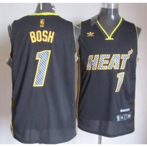 68646d5d789af_1 Heat #1 Chris Bosh Black Electricity Fashion Stitched NBA Jersey