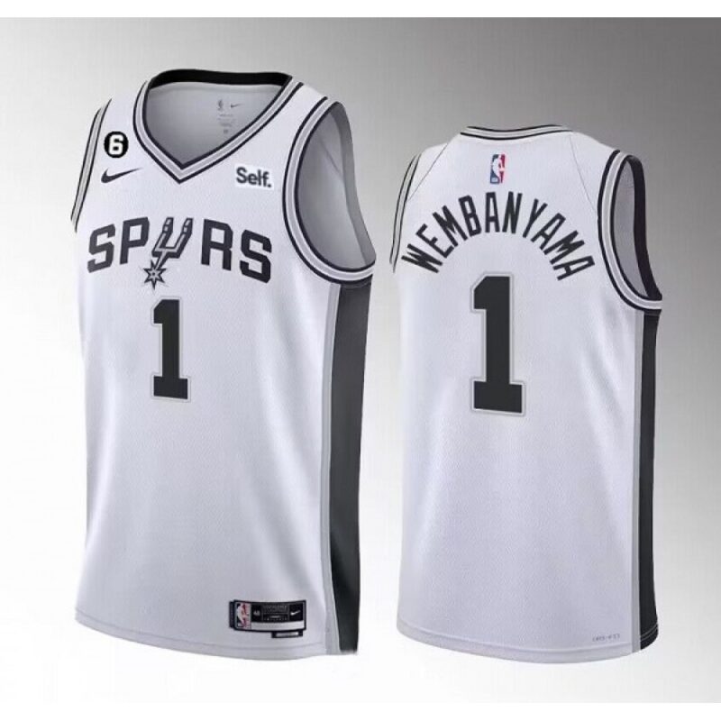 68646d83a4ec3_1 Men's San Antonio Spurs #1 Victor Wembanyama White 2022/23 Association Edition With NO.6 Patch Stitched Basketball Jersey