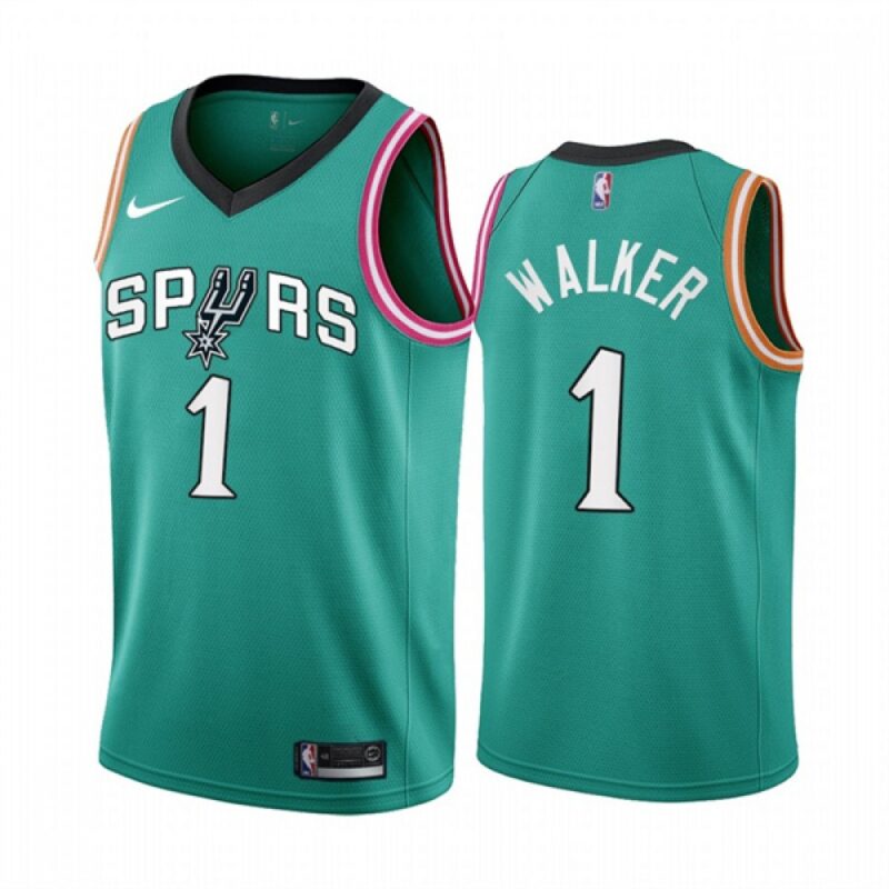 68646d8ec9c43_1 Men's San Antonio Spurs #1 Lonnie Walker 2022/23 Teal City Edition Stitched Jersey