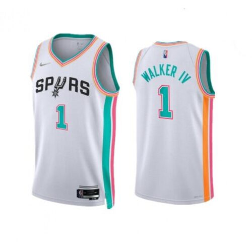 68646d9266267_1 Men's San Antonio Spurs #1 Lonnie Walker IV 2021/22 White City Edition Stitched Jersey