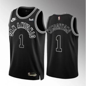68646d95cc15e_1 Men's San Antonio Spurs #1 Victor Wembanyama Black 2022/23 Classic Edition Stitched Basketball Jersey