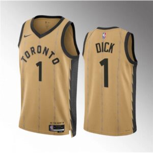 68646dae02103_1 Men's Toronto Raptors #1 Gradey Dick Gold 2023/24 City Edition Stitched Basketball Jersey