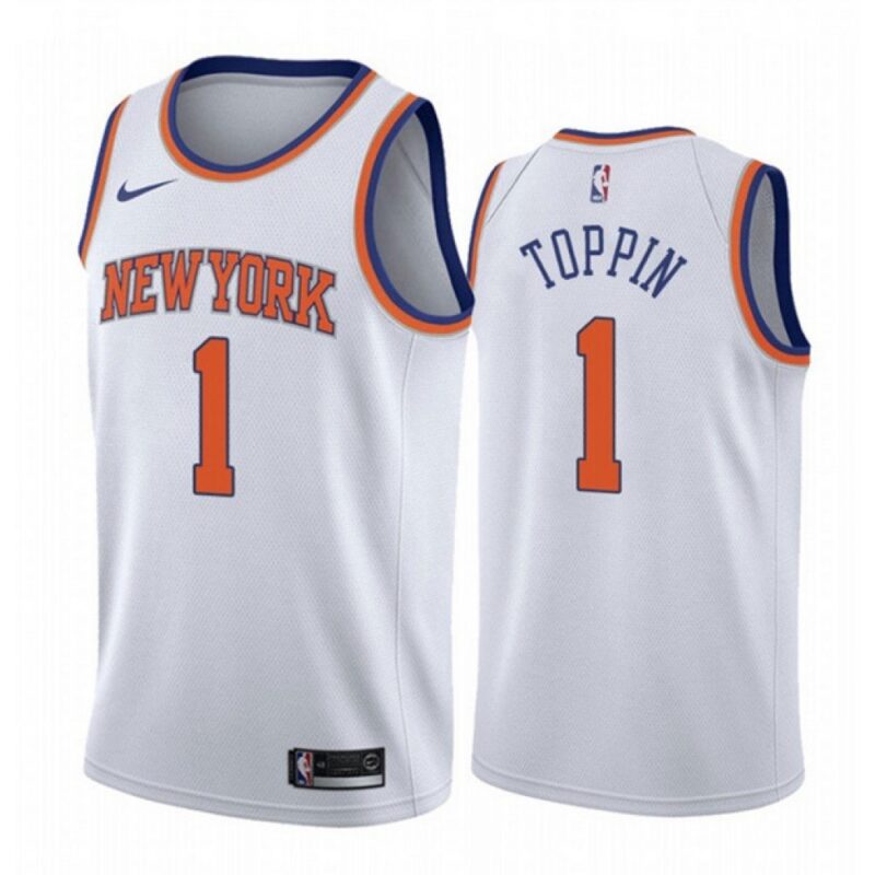 68646db560d9f_1 New Yok Knicks #1 Obi Toppin White Association Edition Stitched Swingman Jersey