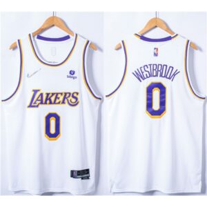 68646e3e1e779_1 Men's Los Angeles Lakers #0 Russell Westbrook 75th Anniversary "bibigo" White Stitched Basketball Jersey