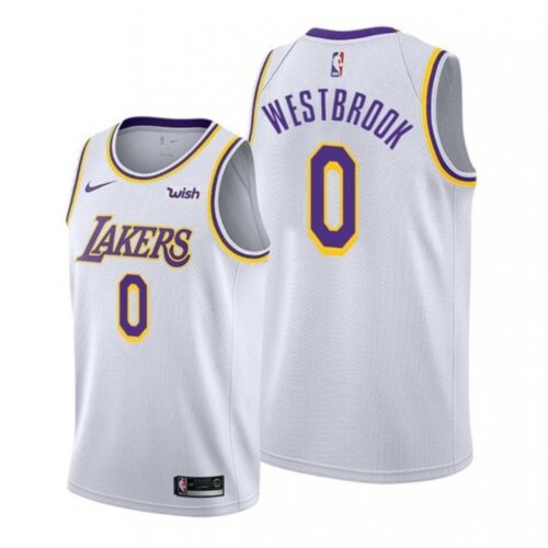 68646e46695a4_1 Men's Los Angeles Lakers #0 Russell Westbrook White Stitched Basketball Jersey