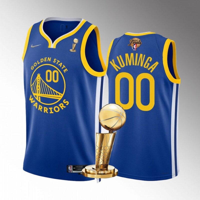 68646e623e345_1 Men's Golden State Warriors #00 Jonathan Kuminga 2022 Royal NBA Finals Champions Stitched Jersey