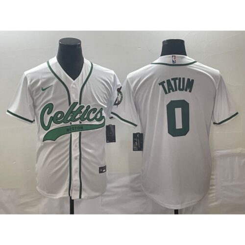 68646e6a0f3ce_1 Men's Boston Celtics #0 Jayson Tatum White Stitched Baseball Jersey