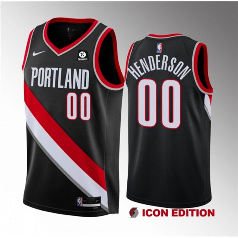 68646e9d8358a_1 Men's Portland Trail Blazers #00 Scoot Henderson Black 2023 Draft Icon Edition Stitched Basketball Jersey