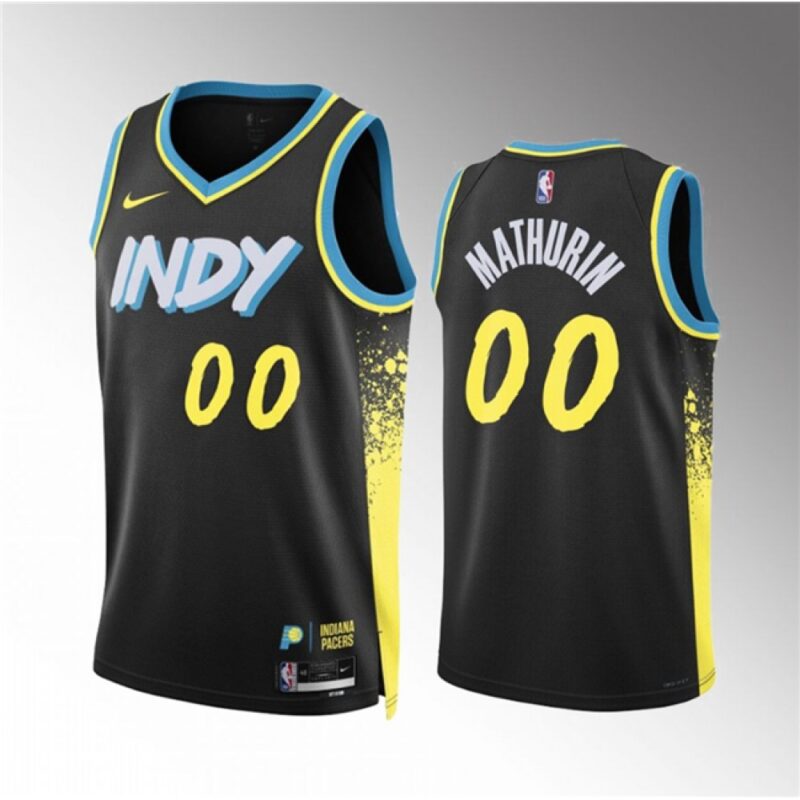 68646ec9ca7b2_1 Men's Indiana Pacers #00 Bennedict Mathurin Black 2023/24 City Edition Stitched Basketball Jersey
