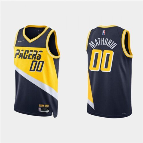 68646ecda1f18_1 Men's Indiana Pacers #00 Bennedict Mathurin 2021/22 Navy City 75th Anniversary Stitched Basketball Jersey