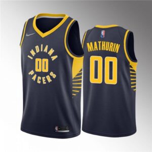 68646ed25b6a6_1 Men's Indiana Pacers #00 Bennedict Mathurin Navy Icon Edition 75th Anniversary Stitched Basketball Jersey