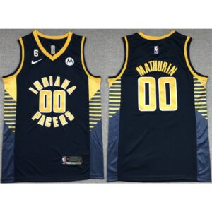 68646ed640419_1 Men's Indiana Pacers #00 Bennedict Mathurin Black With NO.6 Patch Stitched Basketball Jersey