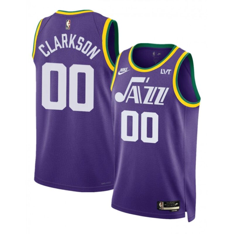 68646eedc01e5_1 Men's Utah Jazz #00 Jordan Clarkson Purple 2023 Classic Edition Stitched Basketball Jersey
