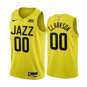 68646ef98ff19_1 Men's Utah Jazz #00 Jordan Clarkson 2022/23 Yellow Icon Edition Stitched Basketball Jersey