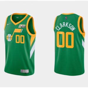 68646f05704d5_1 Men's Utah Jazz #00 Jordan Clarkson Green Earned Edition Swingman Stitched Jersey