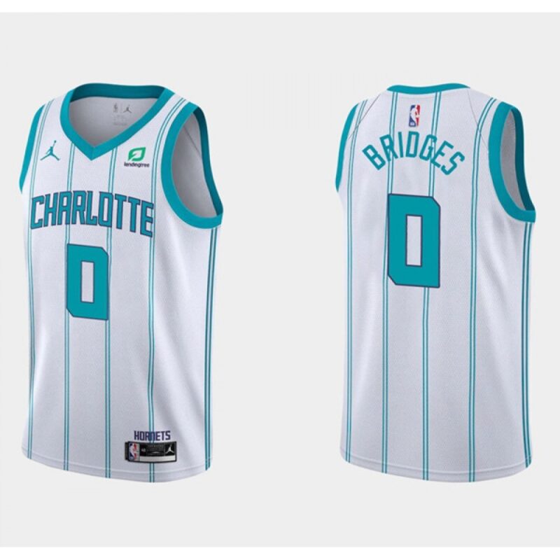 68646f2478a33_1 Men's Charlotte Hornets #0 Miles Bridges White Stitched Basketball Jersey