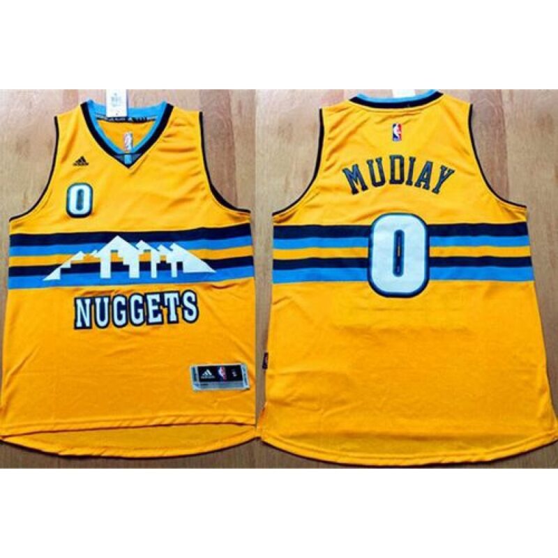 68646f2836bdd_1 Nuggets #0 Emmanuel Mudiay Yellow Alternate Stitched NBA Jersey