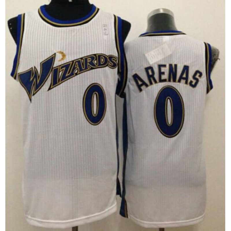 68646f33e870b_1 Revolution 30 Wizards #0 Gilbert Arenas White Stitched NBA Jersey