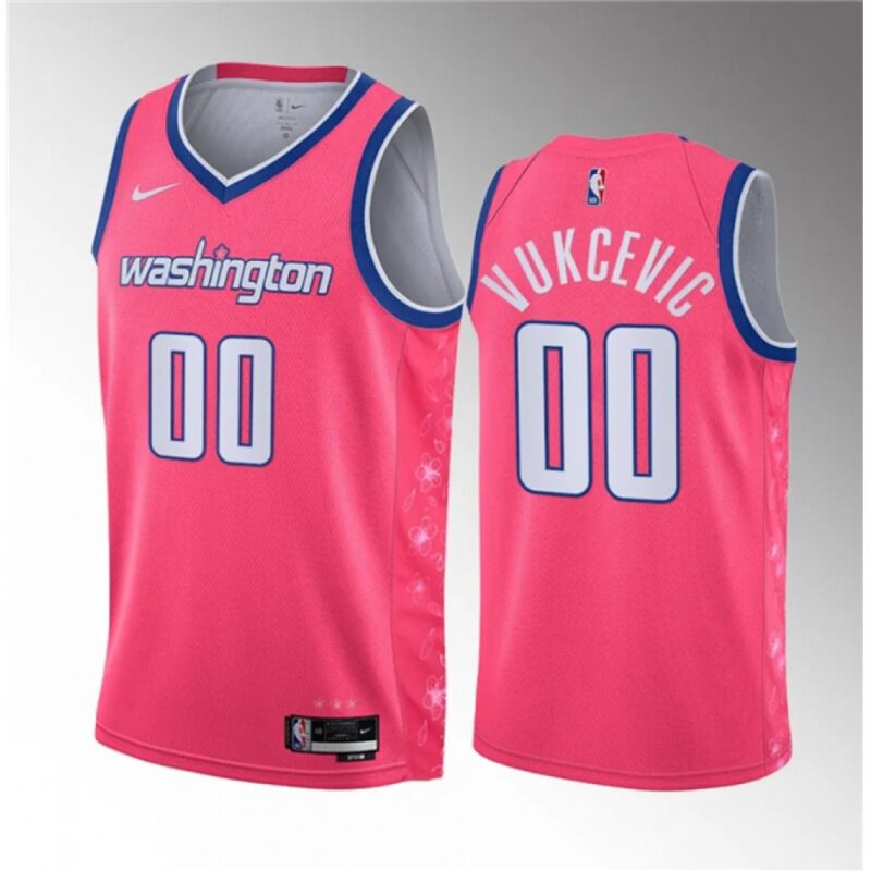 68646f3f0910e_1 Men's Washington Wizards #00 Tristan Vukcevic Pink 2023 Draft City Edition Stitched Jersey