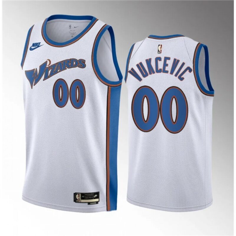 68646f430fa28_1 Men's Washington Wizards #00 Tristan Vukcevic White 2023 Draft Classic Edition Stitched Jersey