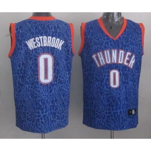 68646fbcbc627_1 Thunder #0 Russell Westbrook Blue Crazy Light Stitched NBA Jersey
