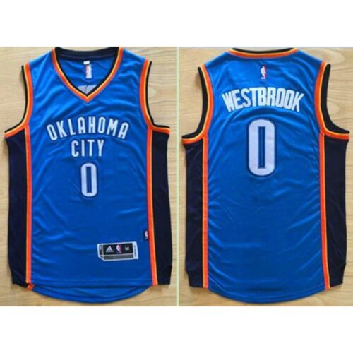 68646fc44da16_1 Thunder #0 Russell Westbrook Blue Revolution 30 Stitched NBA Jersey