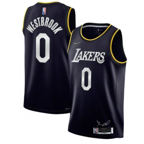 68646fd7e620a_1 Men's Los Angeles Lakers #0 Russell Westbrook 2022 Black 75th Anniversary Select Series MVP Swingman Jersey