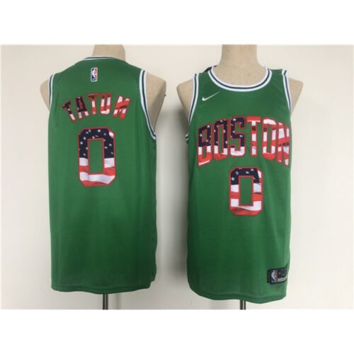 68647038732bc_1 Men's Boston Celtics #0 Jayson Tatum USA Flag Green Stitched Jersey
