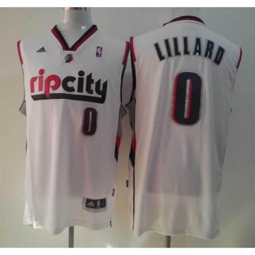 686470721db09_1 Blazers #0 Damian Lillard White Throwback Stitched NBA Jersey