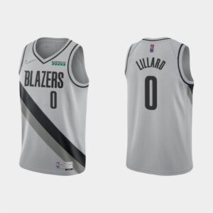 6864708871934_1 Men's Portland Trail Blazers #0 Damian Lillard Grey Stitched NBA Jersey