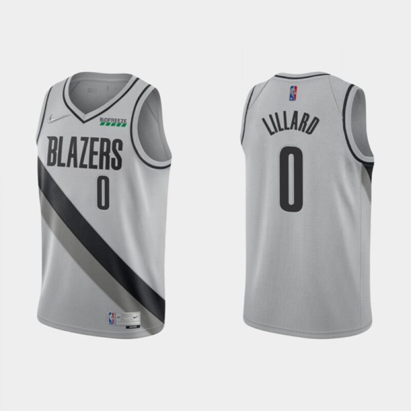 6864708871934_1 Men's Portland Trail Blazers #0 Damian Lillard Grey Stitched NBA Jersey