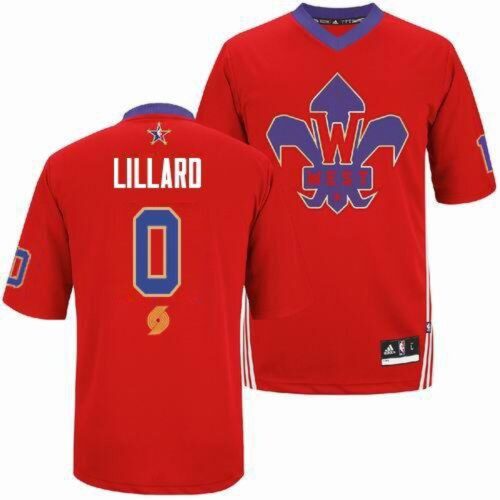 6864708c411dc_1 Blazers #0 Damian Lillard Red 2014 All Star Stitched NBA Jersey