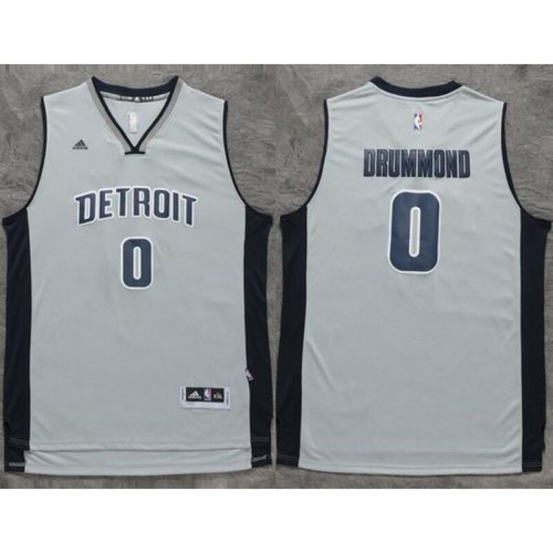 6864709ade0c8_1 Pistons #0 Andre Drummond Gray Stitched NBA Jersey