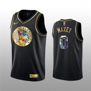 686470a594bab_1 Men's Philadelphia 76ers #0 Tyrese Maxey 2021/22 Black Golden Edition 75th Anniversary Diamond Logo Stitched Basketball Jersey