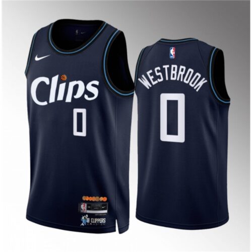 686471255b6b3_1 Men's Los Angeles Clippers #0 Russell Westbrook Navy 2023/24 City Edition Stitched Jersey